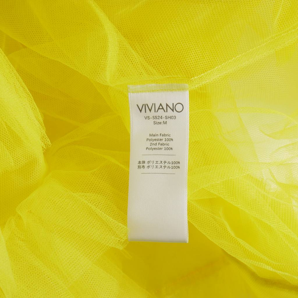 ヴィヴィアーノ VIVIANO 24SS チュール フリル シャツ シアーブラウス