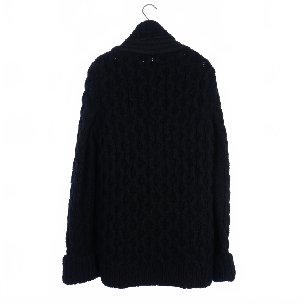 【中古】メゾンマルジェラ Maison Margiela 11AW ショールカラー ケーブルニット カーディガン M 黒 ブラック メゾンマルジェラ Maison Margiela 11AW ショールカラー ケーブル