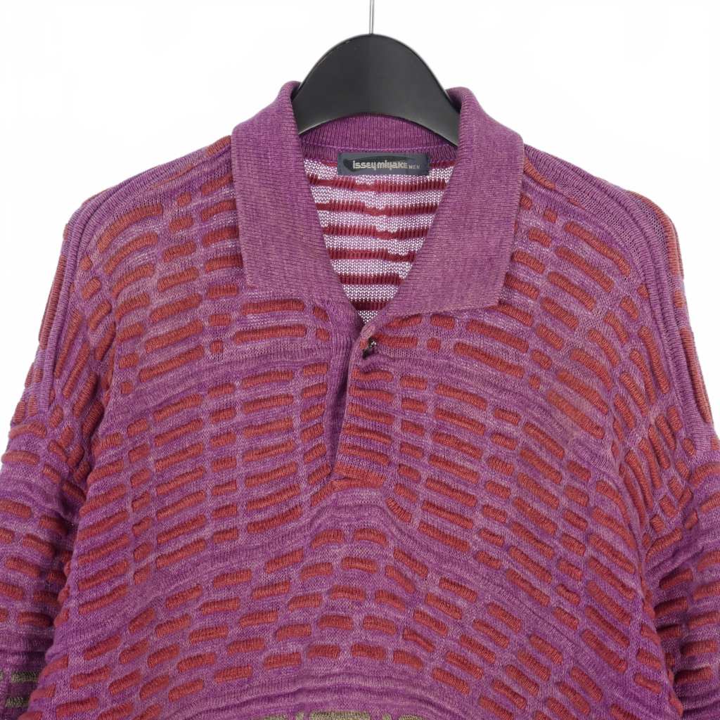 イッセイミヤケメン ISSEY MIYAKE MEN 筆タグ 80s 襟付きニット