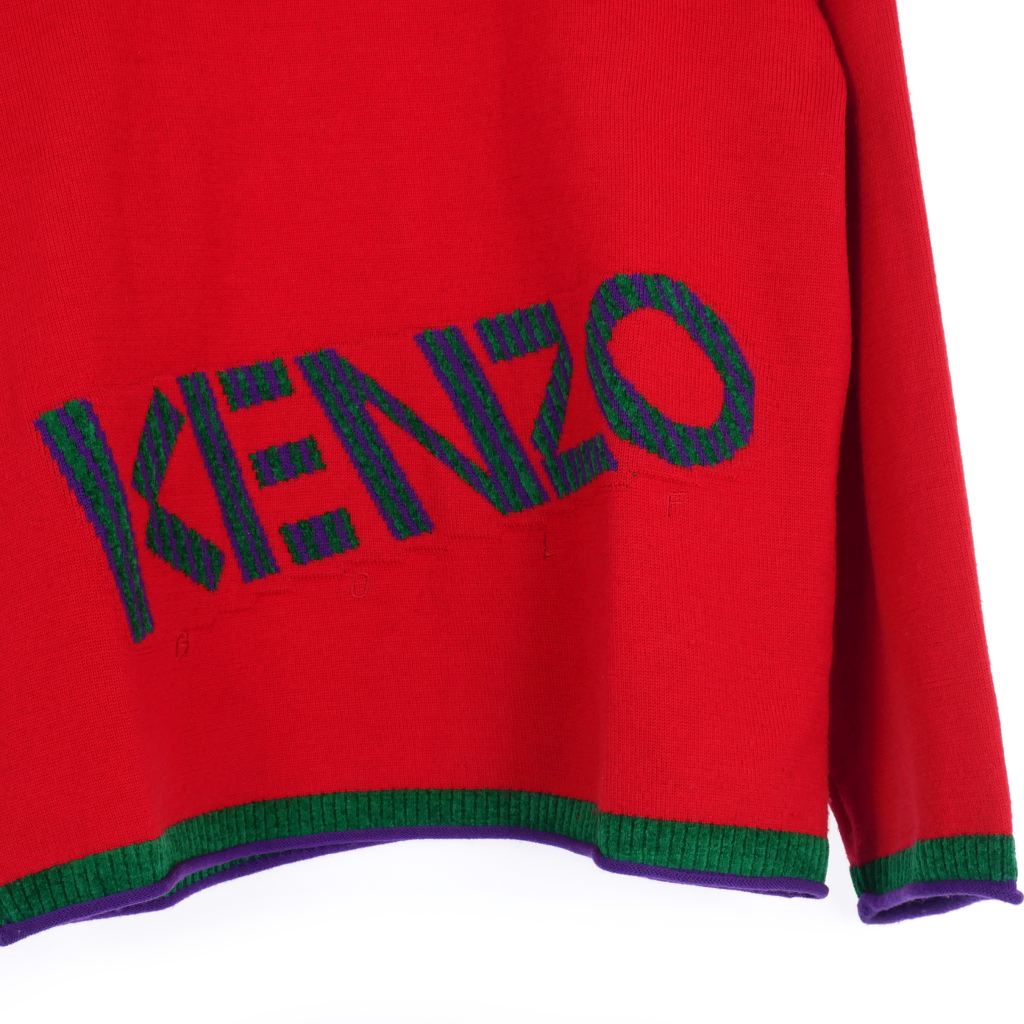 ケンゾー KENZO GOLF ゴルフ 90s ロゴ 刺繍 ニット セーター オーバー 