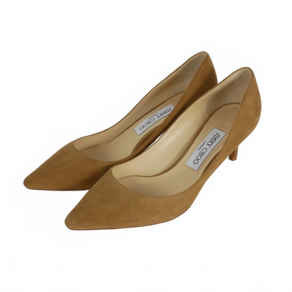 ジミーチュウ JIMMY CHOO ROMY 60 スエード パンプス 37.5 ベージュ  