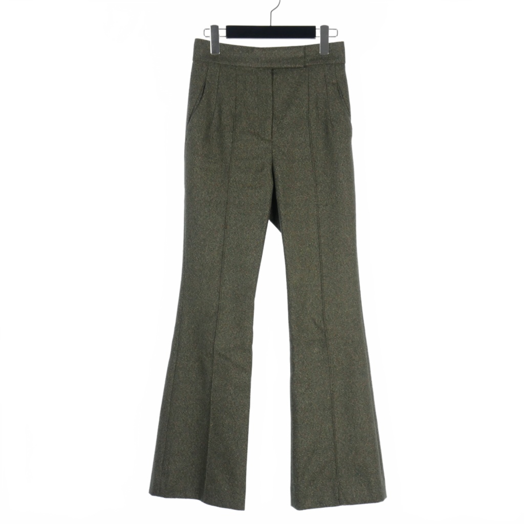 マメクロゴウチ Mame Kurogouchi メランジ フランネル フレアパンツ  