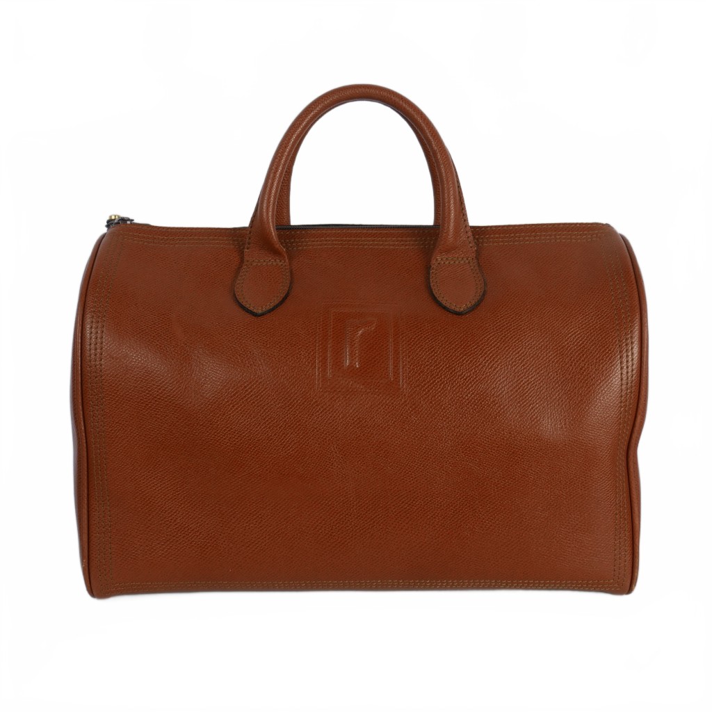 レノマ renoma エンボスロゴ ボストンバッグ 茶 ブラウン レディース