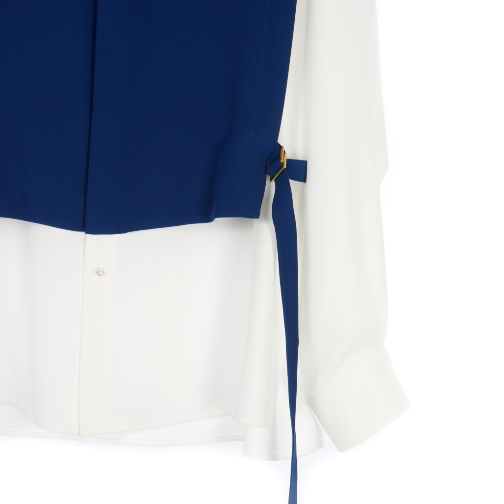 クルニ CULLNI レイヤード ベルトシャツ ブラウス 長袖 1 青 ブルー 21  