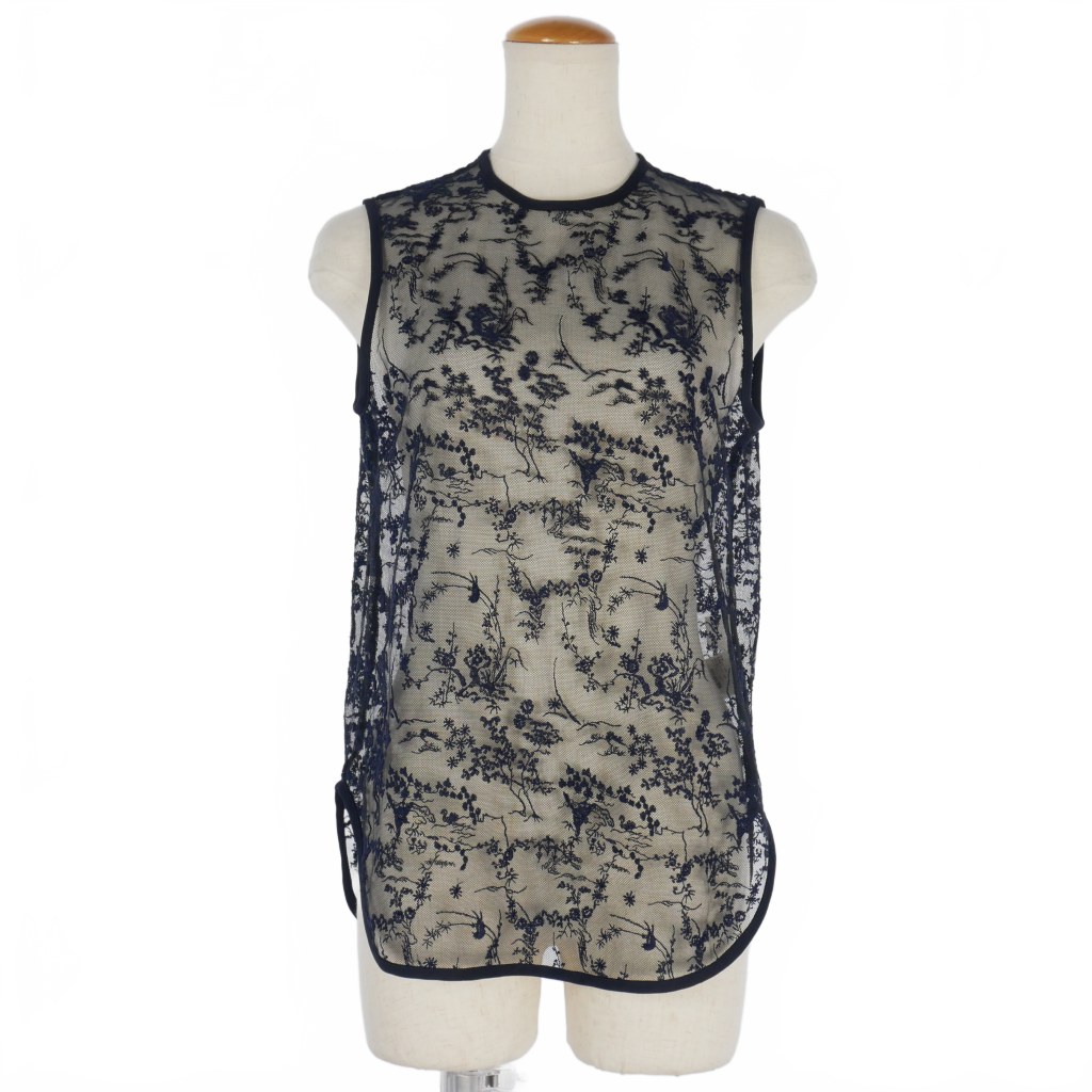 マメクロゴウチ Mame Kurogouchi 24AW Floral Lace Sleeveless Top 