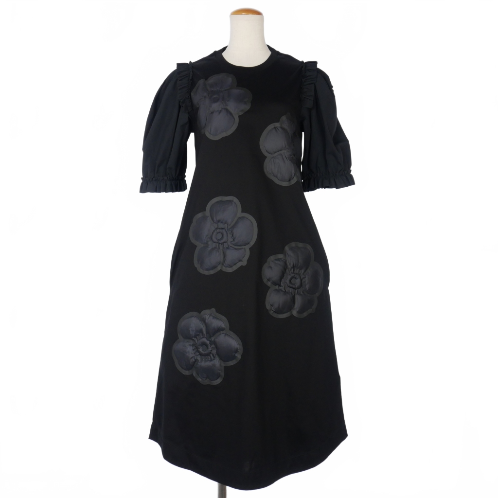 MONCLER 半袖ワンピース モンクレール MONCLER シモーネロシャ ワンピース 花柄 半袖 フリル XS