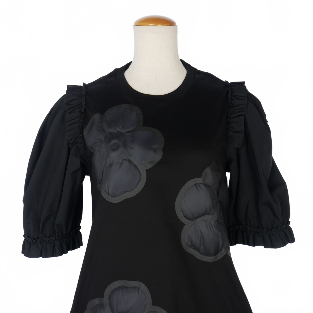 MONCLER 半袖ワンピース モンクレール MONCLER シモーネロシャ ワンピース 花柄 半袖 フリル XS