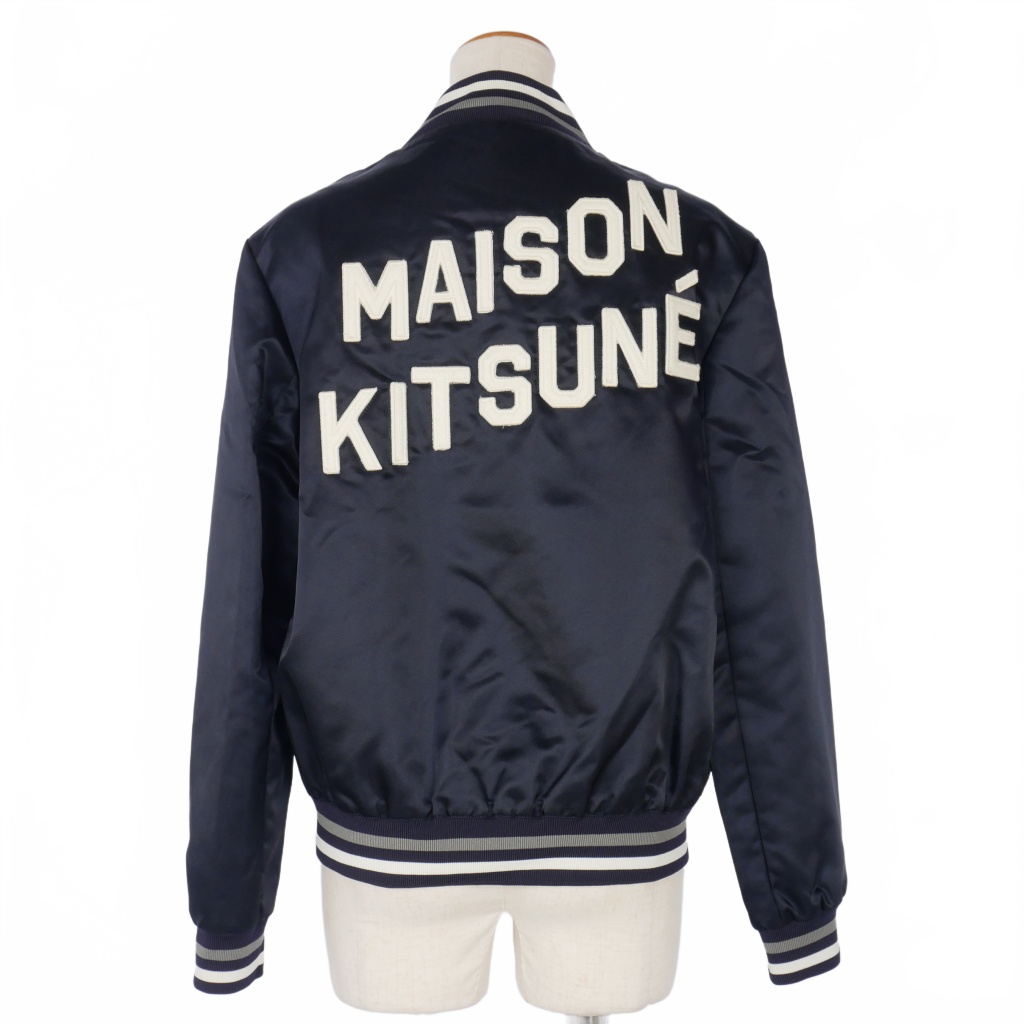 メゾンキツネ MAISON KITSUNE バックロゴ サテン テディブルゾン 