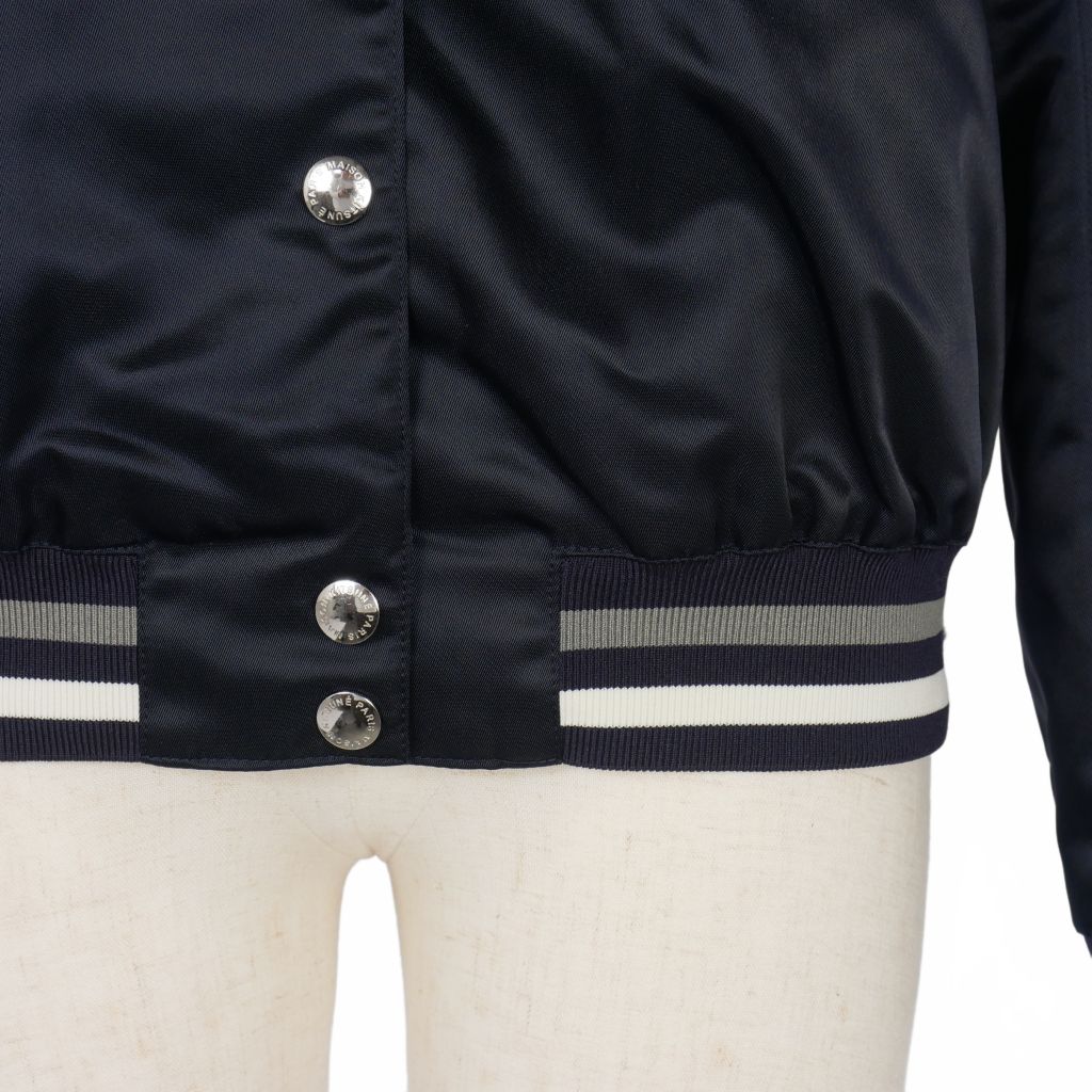 メゾンキツネ MAISON KITSUNE バックロゴ サテン テディブルゾン 
