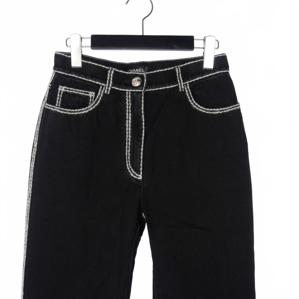 シャネル CHANEL 24AW ココネージュ ホワイト ステッチデニム