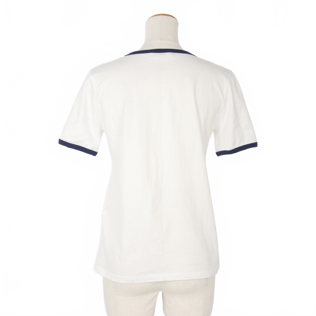 CELINE ロゴプリント ホワイトTシャツ CELINE Crystal-Embellished Logo-Print Cotton-Jersey T-Shirt for