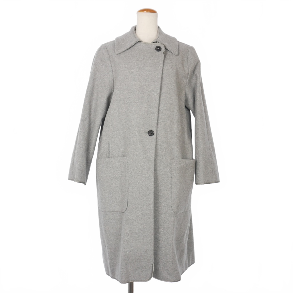【中古】メゾンマルジェラ Maison Margiela 2WAY ノーカラー ウールコート カシミヤ混 36 グレー S51AA0094 メゾンマルジェラ Maison Margiela 2WAY ノーカラー ウールコート