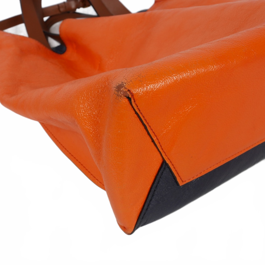 【中古】マルニ MARNI ミュゼオソフト 2WAY ショルダーバッグ トートバッグ オレンジ ネイビー 紺 SHMP0018U1 マルニ MARNI ミュゼオソフト 2WAY ショルダーバッグ トートバッグ