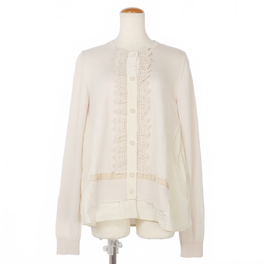 モンクレール MONCLER MAGLIONE TRICOT CARDIGAN フロント レース  