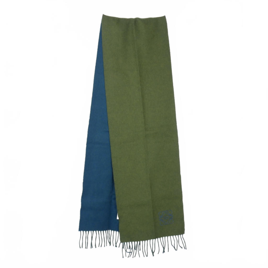 LOEWE バイカラーマフラー フリンジ付き LOEWE バイカラーマフラー フリンジ付き LOEWE マフラー フリンジ付き