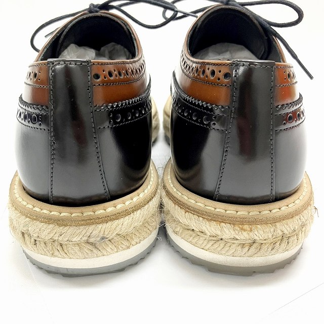 プラダ PRADA ウイングチップ レザー シューズ エスパドリーユ 2EG015