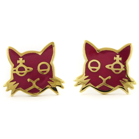 Vivienne Westwood キャットオーブスタッドピアス 黒猫×ゴールド Vivienne Westwood ヴィヴィアンウエストウッドVivienne