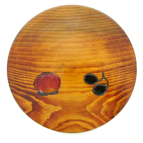 烏城彫 丸盆 4点セット 木製 手彫り 漆器 ※ 烏城彫 丸