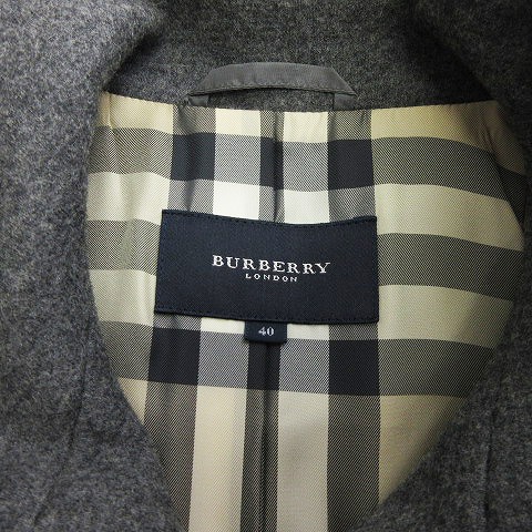 バーバリー ロンドン ウールコート ノバチェックカラーストライプ ロゴボタン バーバリーロンドン BURBERRY LONDON 裏地ノヴァチェック