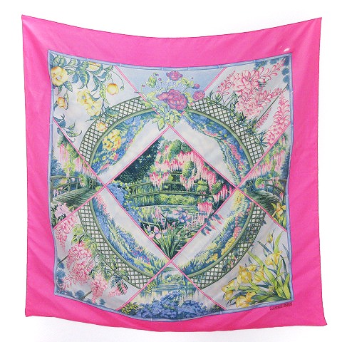 エルメス HERMES スカーフ カレ90 ジヴェルニー GIVERNY モネの庭 大判  