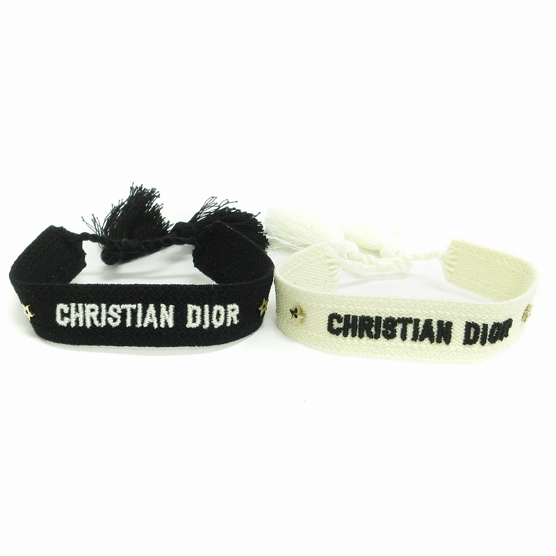クリスチャンディオール Christian Dior 美品 ミサンガ ブレスレット  