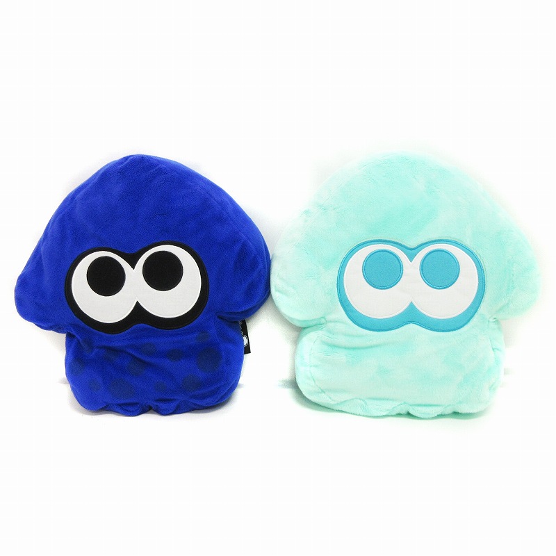 スプラトゥーン イカ クッション ぬいぐるみ 2個セット ブルー系