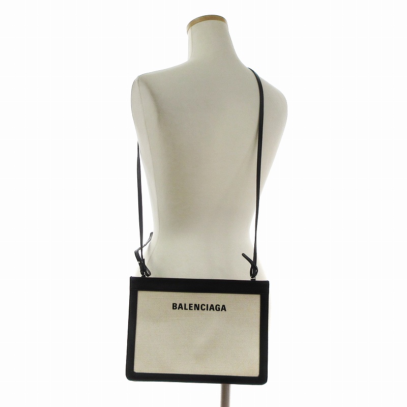 バレンシアガ BALENCIAGA ネイビーポシェット ショルダーバッグ ロゴ 