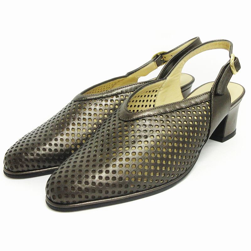 未使用品 銀座ヨシノヤ バックストラップ パンプス メッシュ 未使用品 銀座ヨシノヤ バックストラップ パンプス メッシュ