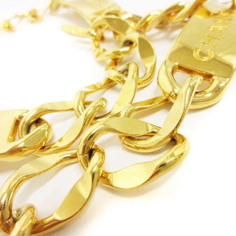 シャネル CHANEL ヴィンテージ チェーンベルト ロゴプレート ココ