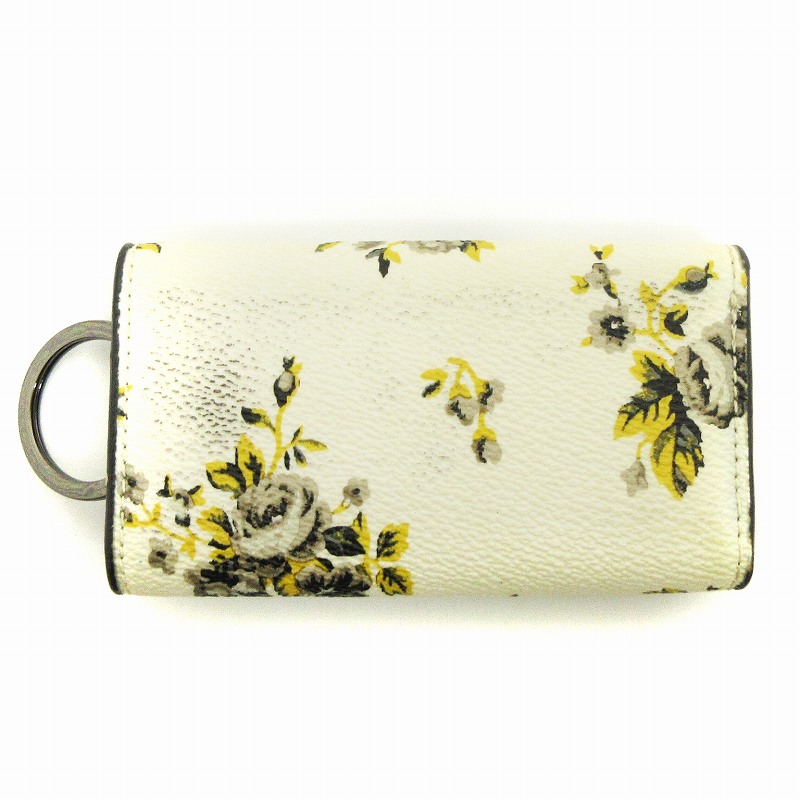COACH キーケース F67667 新品 ホワイト×花柄 最新作 レディース COACH 花柄キーケース ホワイト COACH キーケース F67667 新品