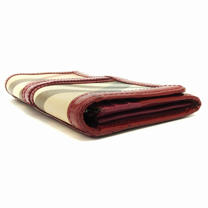 Burberry 長財布 ベージュ/ブラック/レッド バーバリー BURBERRY フラップ 長財布 ノバチェック 国内