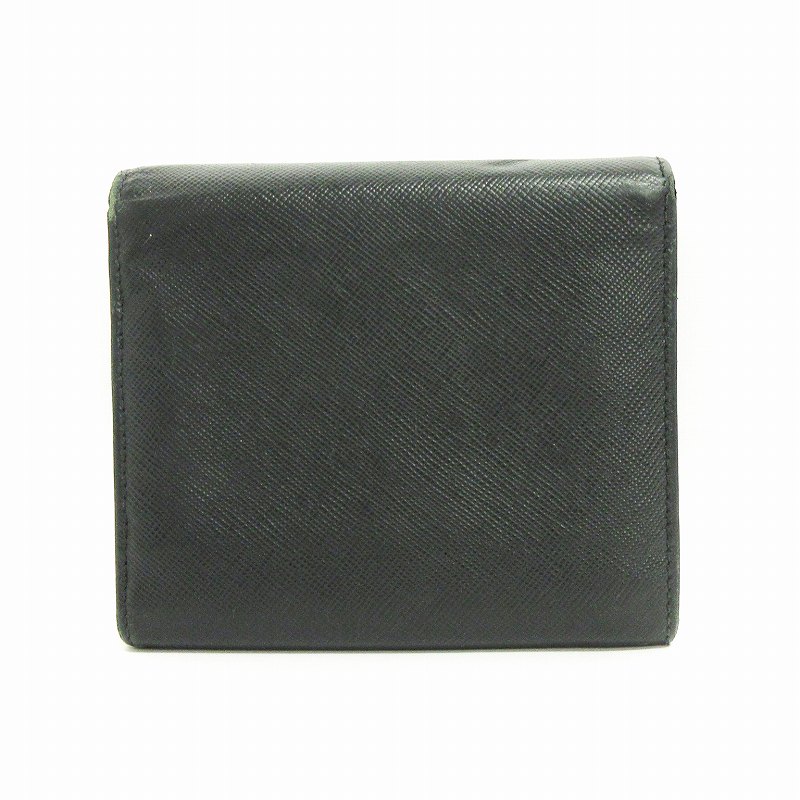 PRADA 三つ折り財布 ブラック サフィアーノレザー PRADA ブラック