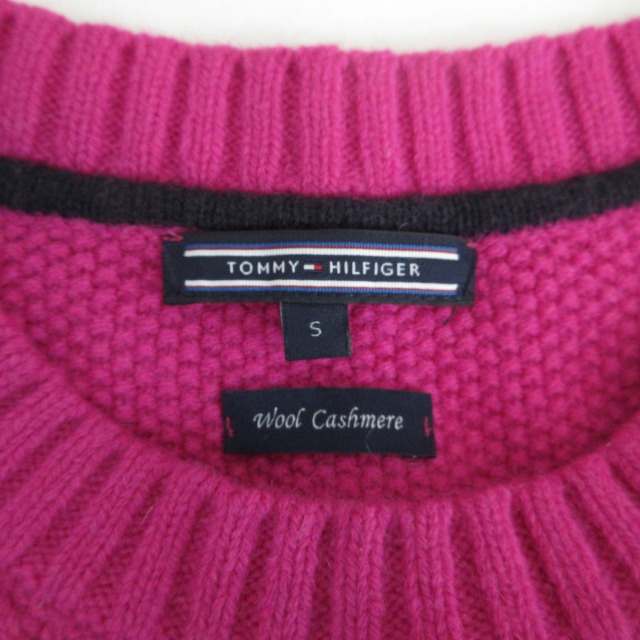 トミーヒルフィガー TOMMY HILFIGER 美品 ウール カシミヤ混 ケーブル 