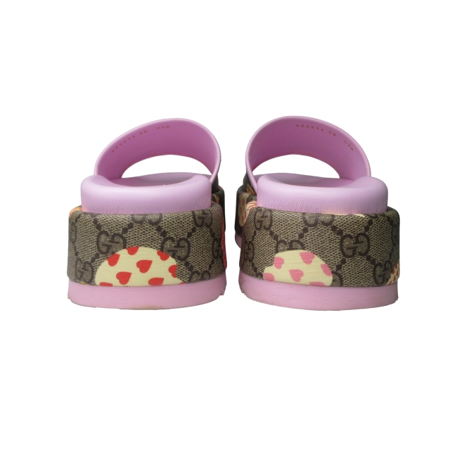 グッチ GUCCI レ ポム プラットフォームサンダル ピンク 38 24.5-25cm
