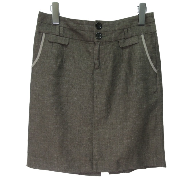 バナナリパブリック BANANA REPUBLIC スカート タイト ひざ丈 リネン混  