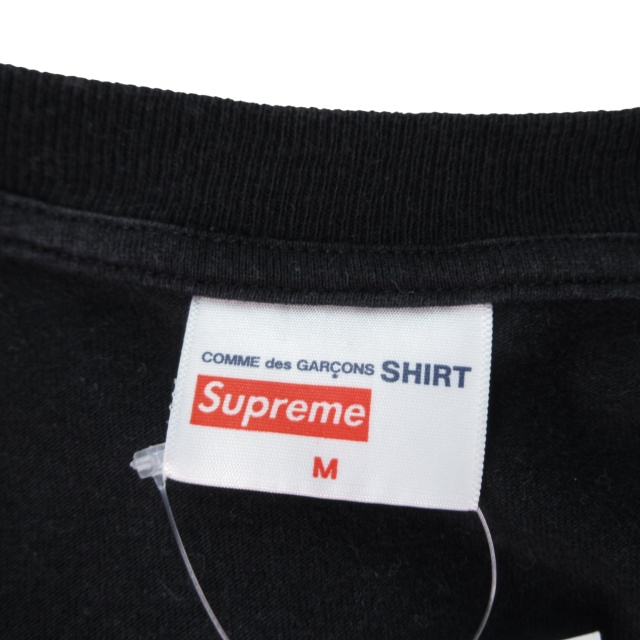 シュプリーム SUPREME ×COMME des GARCONS SHIRT Tシャツ 半袖 ロゴプリント ブラック Mサイズ E0712006209 0817 レディース Supreme x Comme Des Garcons Shirt Split Box Logo Tee BLK/WHT