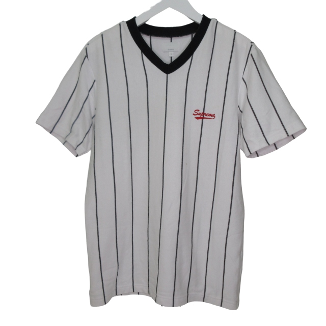 Supreme ストライプ Vネック Tシャ