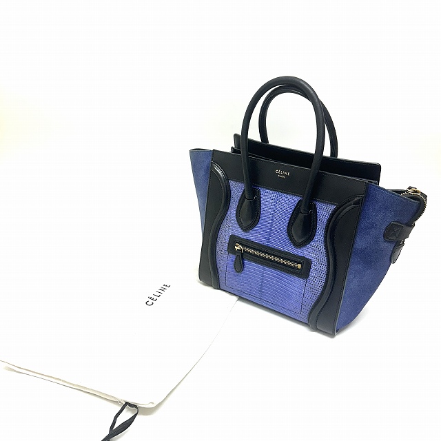 CELINE セリーヌ ラゲージ ナノショッパー バイカラー やぶ