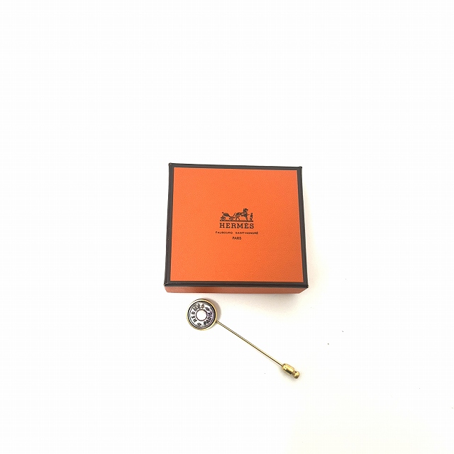 エルメス HERMES ゴールド色 ブローチ ピンブローチ 未使用 HERMES