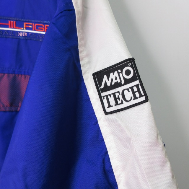 6-341☆トミーヒルフィガー☆セーリングジャケット☆90s☆刺繍ロゴ☆Ｌサイズ 90s TOMMY HILFIGER Nylon Sailing Jacket 黄 XL トミー