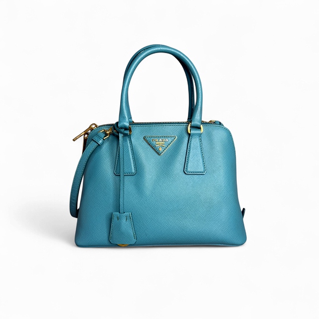 プラダ PRADA サフィアーノ レザー ショルダーバッグ 2way ターコイズ 