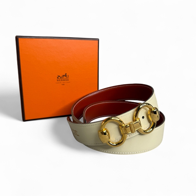 【美品】HERMES エルメスリバーシブルベルト75 エブリンバックルシルバー 美品】HERMES エルメスリバーシブルベルト75 エブリンバックル