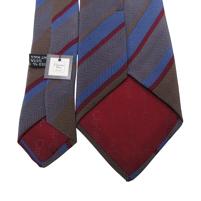 クリスチャンディオール Christian Dior ネクタイ タグ付き ストライプ