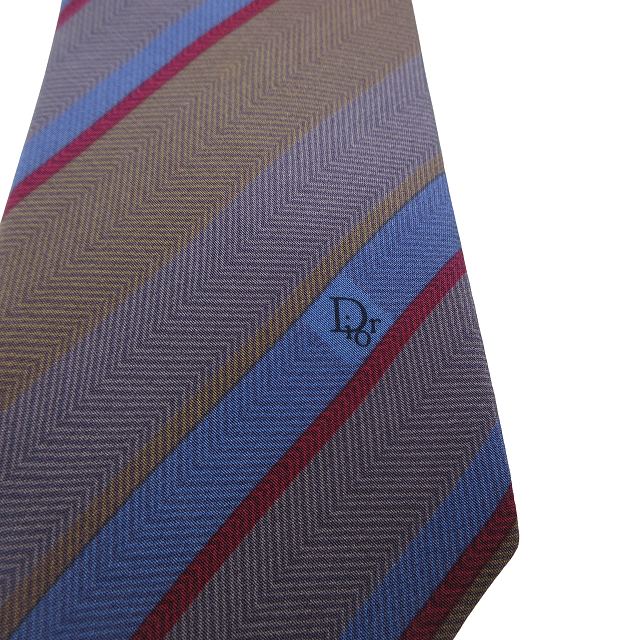 クリスチャンディオール Christian Dior ネクタイ タグ付き ストライプ