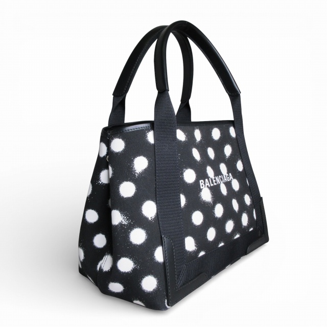 バレンシアガ BALENCIAGA 美品 ネイビー カバス スモール トートバッグ 