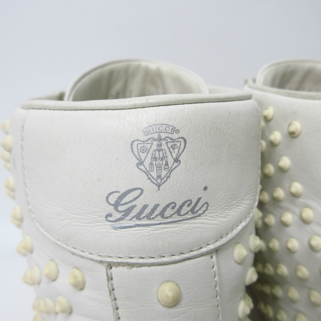 グッチ GUCCI ハイカットスニーカー スタッズ ホワイト 8 1/2 27.5cm相当 k368115 メンズ