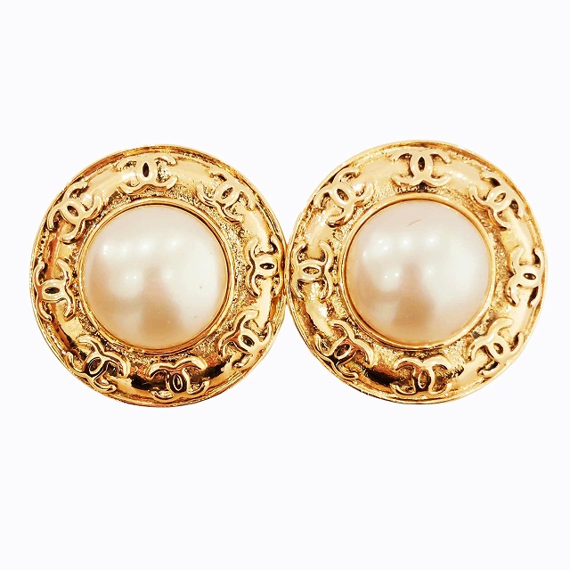 シャネル CHANEL 94年 ヴィンテージ ココマーク パールイヤリング  