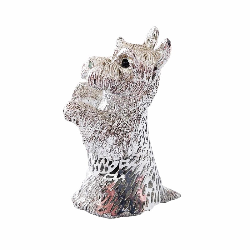 クリストフル Christofle スコティッシュテリア 置物 犬 オブジェ 