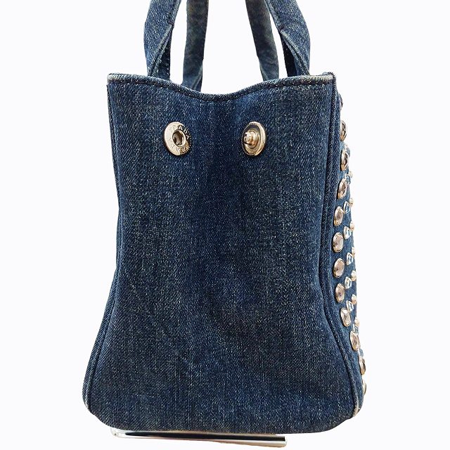 プラダ PRADA ハンドバッグ カナパ スタッズ デニム
