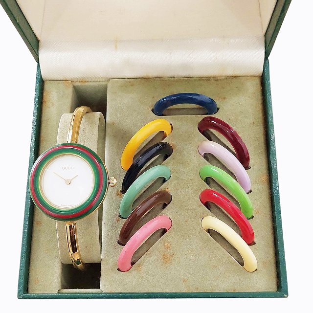 グッチ GUCCI チェンジベゼル 11/12.2 腕時計 バングルウォッチ  